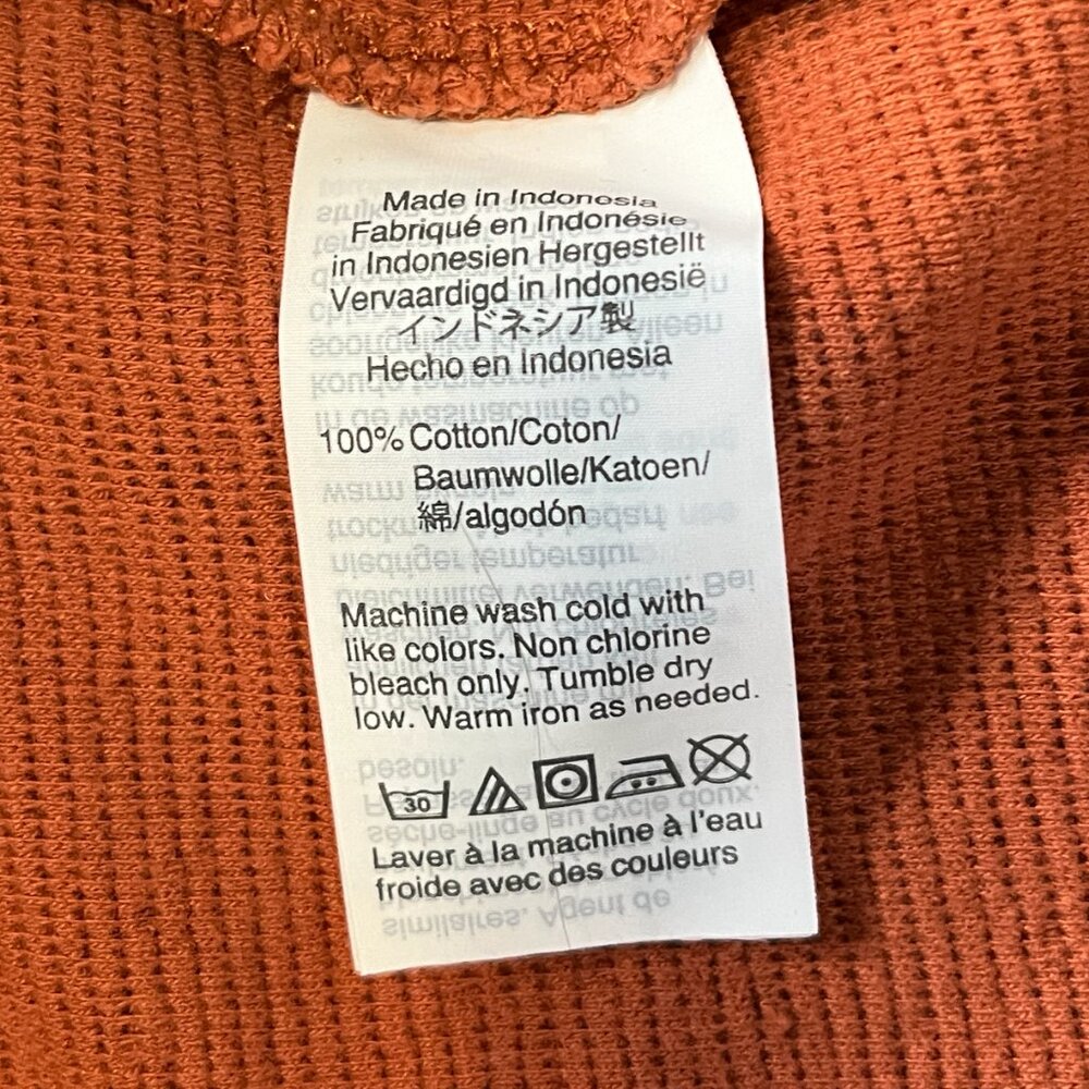 Madewell Texture & Thread Long-Sleeve Tie-Front Top Women's S Orange 3/4 sleeve - Picture 6 of 6